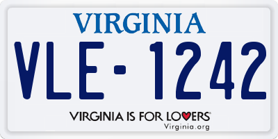 VA license plate VLE1242