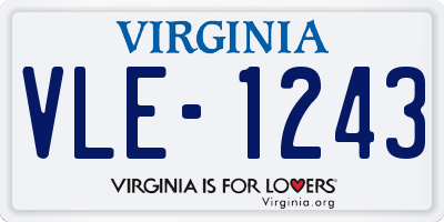 VA license plate VLE1243