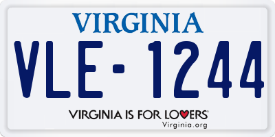 VA license plate VLE1244