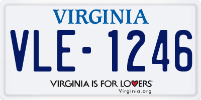 VA license plate VLE1246