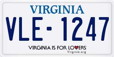 VA license plate VLE1247