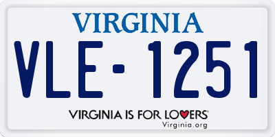 VA license plate VLE1251