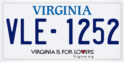VA license plate VLE1252