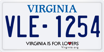 VA license plate VLE1254