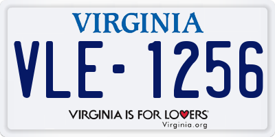 VA license plate VLE1256