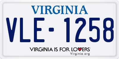 VA license plate VLE1258