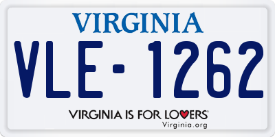 VA license plate VLE1262