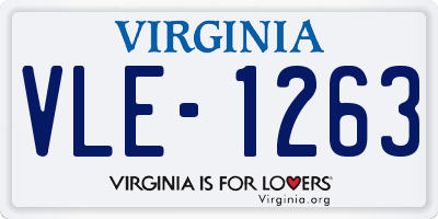 VA license plate VLE1263