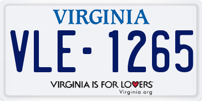 VA license plate VLE1265