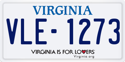 VA license plate VLE1273