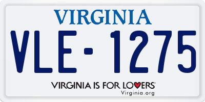 VA license plate VLE1275