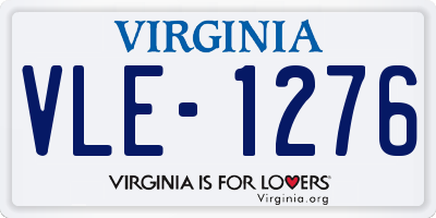 VA license plate VLE1276