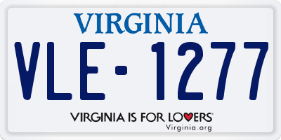 VA license plate VLE1277