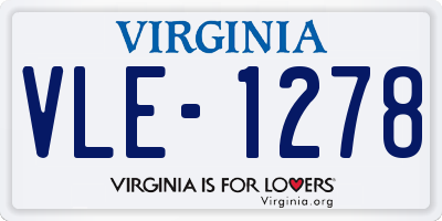 VA license plate VLE1278