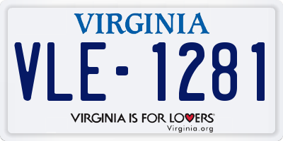 VA license plate VLE1281