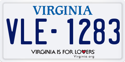 VA license plate VLE1283