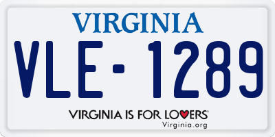 VA license plate VLE1289