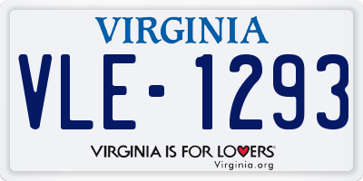 VA license plate VLE1293