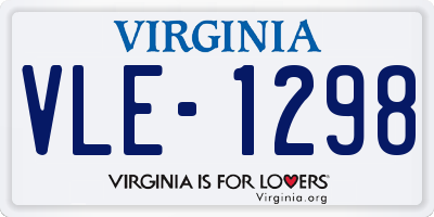 VA license plate VLE1298