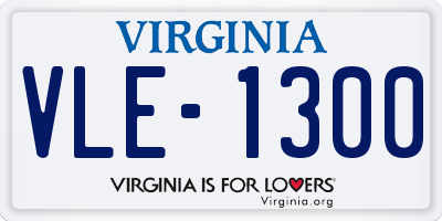 VA license plate VLE1300