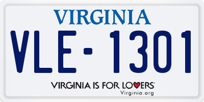 VA license plate VLE1301