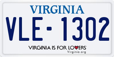 VA license plate VLE1302
