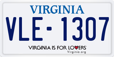 VA license plate VLE1307