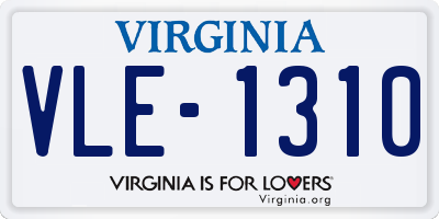 VA license plate VLE1310