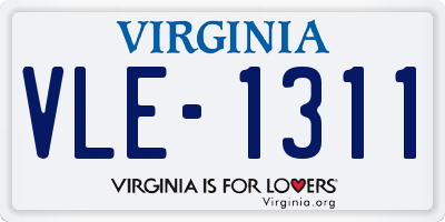 VA license plate VLE1311