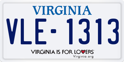 VA license plate VLE1313
