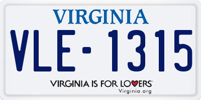 VA license plate VLE1315