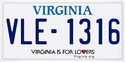 VA license plate VLE1316