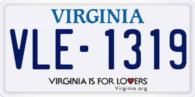 VA license plate VLE1319