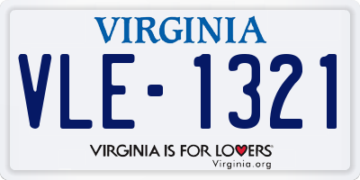 VA license plate VLE1321