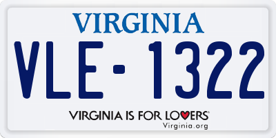 VA license plate VLE1322