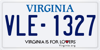 VA license plate VLE1327
