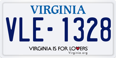 VA license plate VLE1328