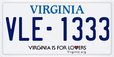 VA license plate VLE1333