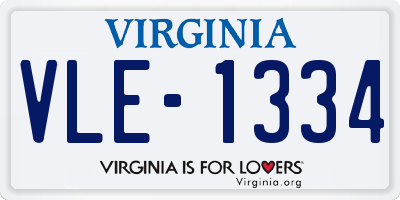 VA license plate VLE1334