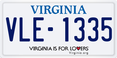 VA license plate VLE1335