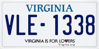 VA license plate VLE1338