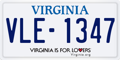 VA license plate VLE1347