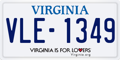VA license plate VLE1349