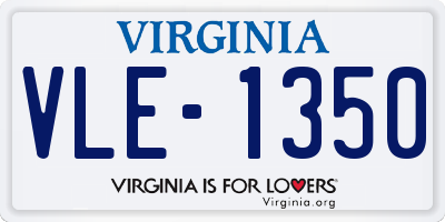 VA license plate VLE1350