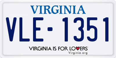 VA license plate VLE1351