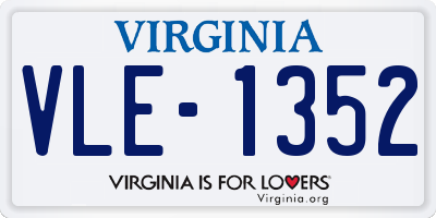 VA license plate VLE1352