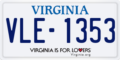 VA license plate VLE1353