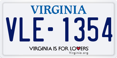 VA license plate VLE1354