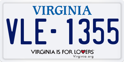 VA license plate VLE1355
