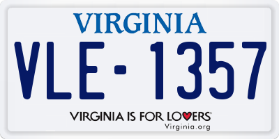 VA license plate VLE1357
